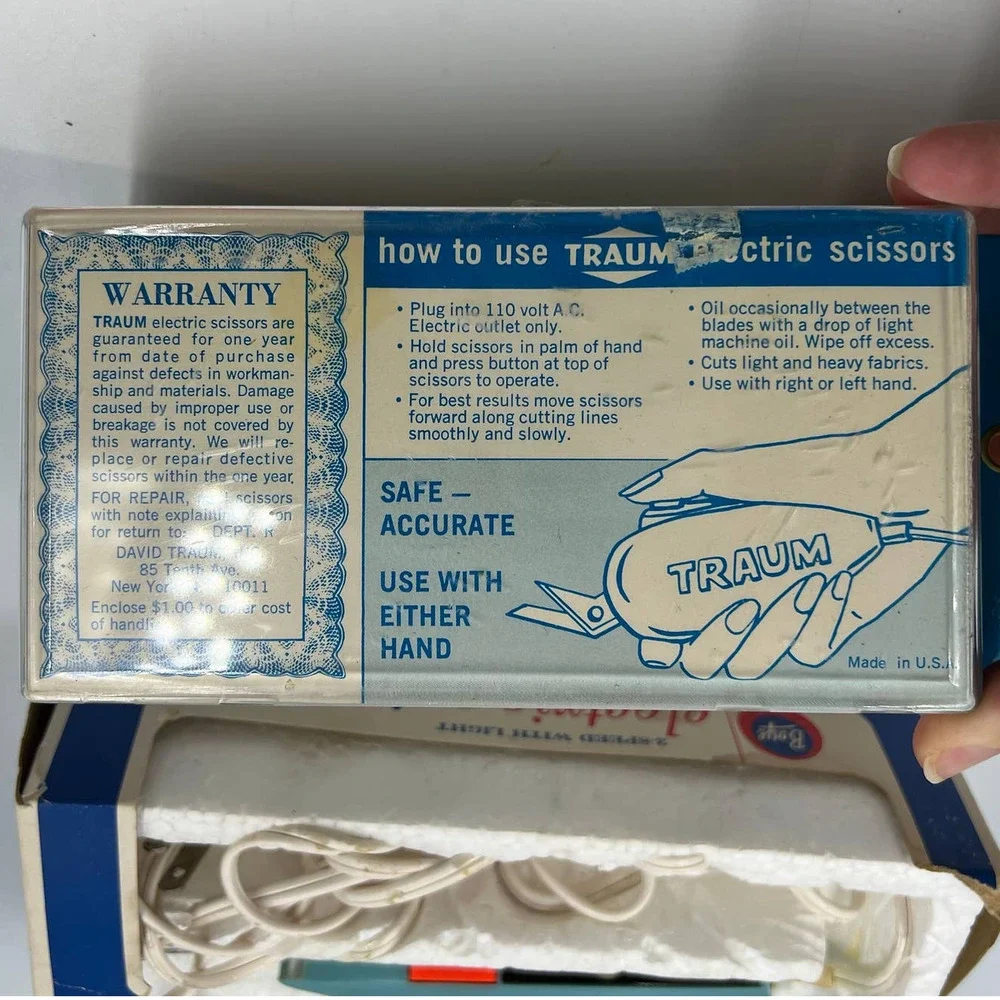 Vintage Boye Electric Scissors W Light #921 & Traum Scissors Either Hand‎